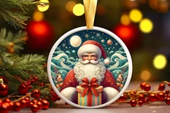 Round Christmas Ornament Sublimation|Clipart Product Image 1