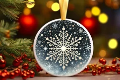 Round Christmas Ornament Sublimation|Clipart Product Image 1