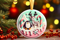 Round Christmass Ornament PNG Product Image 1