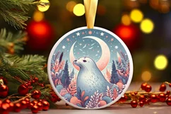 Round Christmas Ornament Sublimation|Clipart Product Image 1