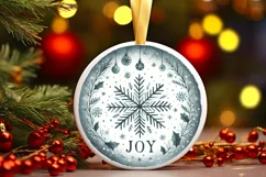 Round Christmas Ornament Sublimation|Clipart Product Image 1
