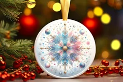 Round Christmas Ornament Sublimation|Clipart Product Image 3
