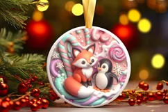 Round Christmas Ornament Sublimation|Clipart Product Image 2