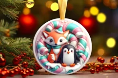 Round Christmas Ornament Sublimation|Clipart Product Image 2