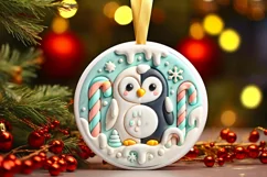 Round Christmas Ornament Sublimation|Clipart Product Image 2