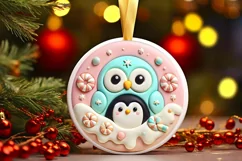 Round Christmas Ornament Sublimation|Clipart Product Image 2