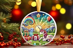 Round Christmas Ornament Sublimation|Clipart Product Image 2