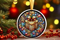 Round Christmas Ornament Sublimation|Clipart Product Image 1