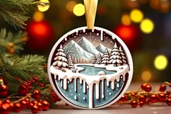 Round Christmas Ornament Sublimation|Clipart Product Image 2