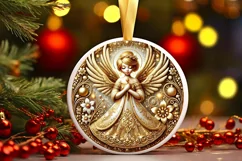 Round Christmas Ornament Sublimation|Clipart Product Image 2