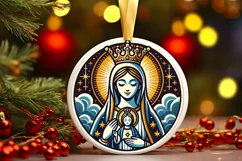 Round Christmas Ornament Sublimation|Clipart Product Image 2