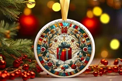 Round Christmas Ornament Sublimation|Clipart Product Image 1
