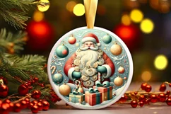 Round Christmas Ornament Sublimation|Clipart Product Image 1
