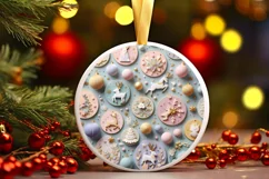Round Christmas Ornament Sublimation|Clipart Product Image 1