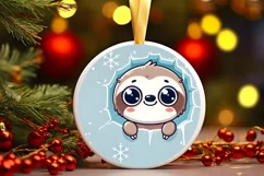 Round Christmas Ornament Sublimation|Clipart Product Image 1
