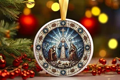 Round Christmas Ornament Sublimation|Clipart Product Image 1