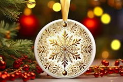 Round Christmas Ornament Sublimation|Clipart Product Image 1