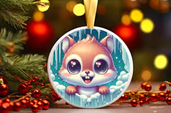 Round Christmass Ornament PNG Product Image 1