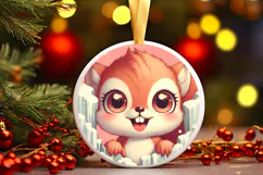 Round Christmass Ornament PNG Product Image 1
