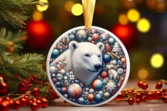 Round Christmas Ornament Sublimation|Clipart Product Image 1