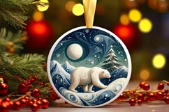 Round Christmas Ornament Sublimation|Clipart Product Image 1