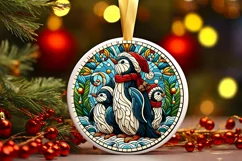 Round Christmas Ornament Sublimation|Clipart Product Image 1