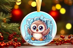 Round Christmas Ornament Sublimation|Clipart Product Image 1