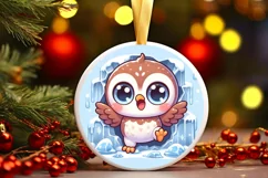 Round Christmas Ornament Sublimation|Clipart Product Image 1