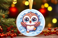 Round Christmass Ornament PNG Product Image 1