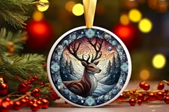 Round Christmas Ornament Sublimation|Clipart Product Image 2