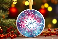 Round Christmas Ornament Sublimation|Clipart Product Image 1