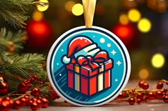 Round Christmas Ornament Sublimation|Clipart Product Image 2