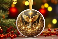 Round Christmas Ornament Sublimation|Clipart Product Image 2