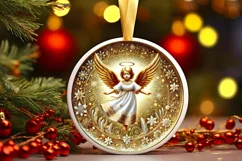Round Christmas Ornament Sublimation|Clipart Product Image 2