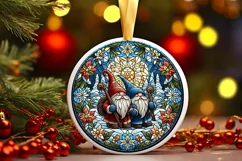 Round Christmas Ornament Sublimation|Clipart Product Image 2
