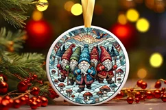 Round Christmas Ornament Sublimation|Clipart Product Image 2
