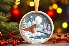 Round Christmas Ornament Sublimation|Clipart Product Image 1