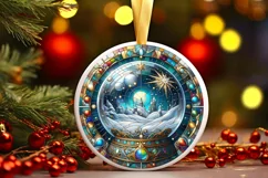 Round Christmas Ornament Sublimation|Clipart Product Image 2