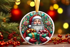 Round Christmas Ornament Sublimation|Clipart Product Image 1