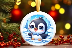 Round Christmas Ornament Sublimation|Clipart Product Image 1