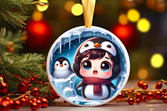 Round Christmass Ornament PNG Product Image 1