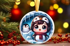 Round Christmas Ornament Sublimation|Clipart Product Image 1