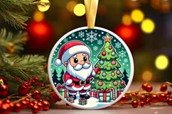 Round Christmas Ornament Sublimation|Clipart Product Image 1