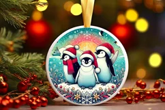 Round Christmas Ornament Sublimation|Clipart Product Image 1