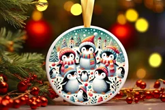 Round Christmas Ornament Sublimation|Clipart Product Image 1