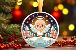 Round Christmass Ornament PNG Product Image 1