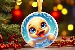 Round Christmas Ornament Sublimation|Clipart Product Image 2
