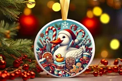 Round Christmas Ornament Sublimation|Clipart Product Image 2