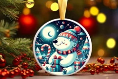 Round Christmas Ornament Sublimation|Clipart Product Image 1