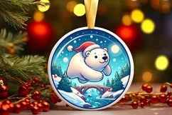 Round Christmas Ornament Sublimation|Clipart Product Image 1